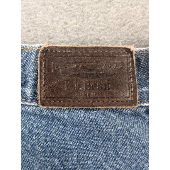 LL Bean Jeans Womens Size 14 Blue Relaxed wide Leg Baggy Comfort 100% Cotton - Picture 10 of 12